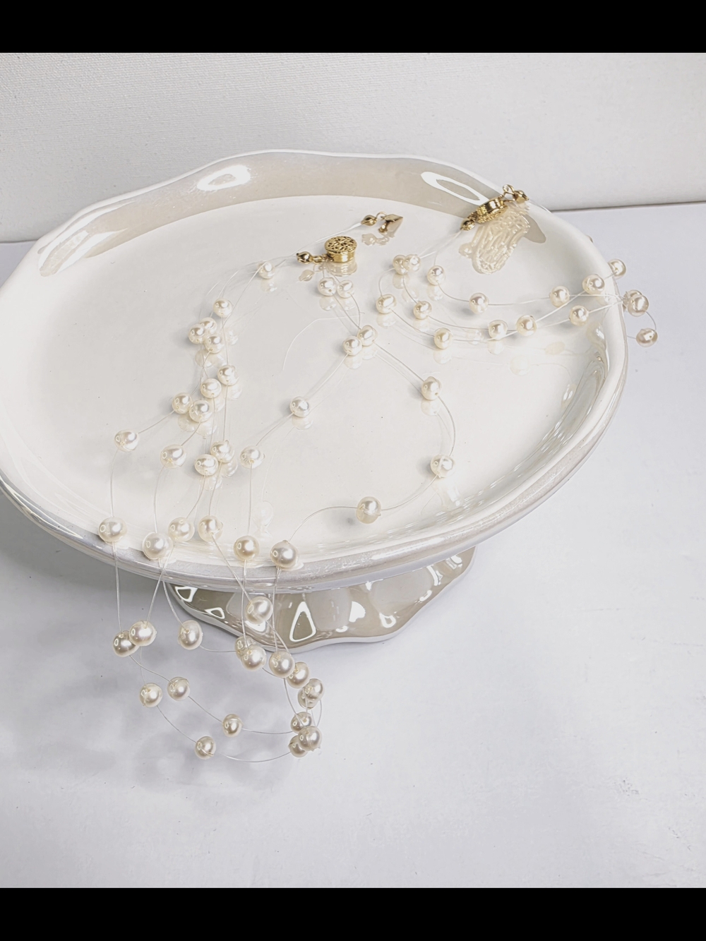 Pearl Floating Necklace/Bracelet Set
